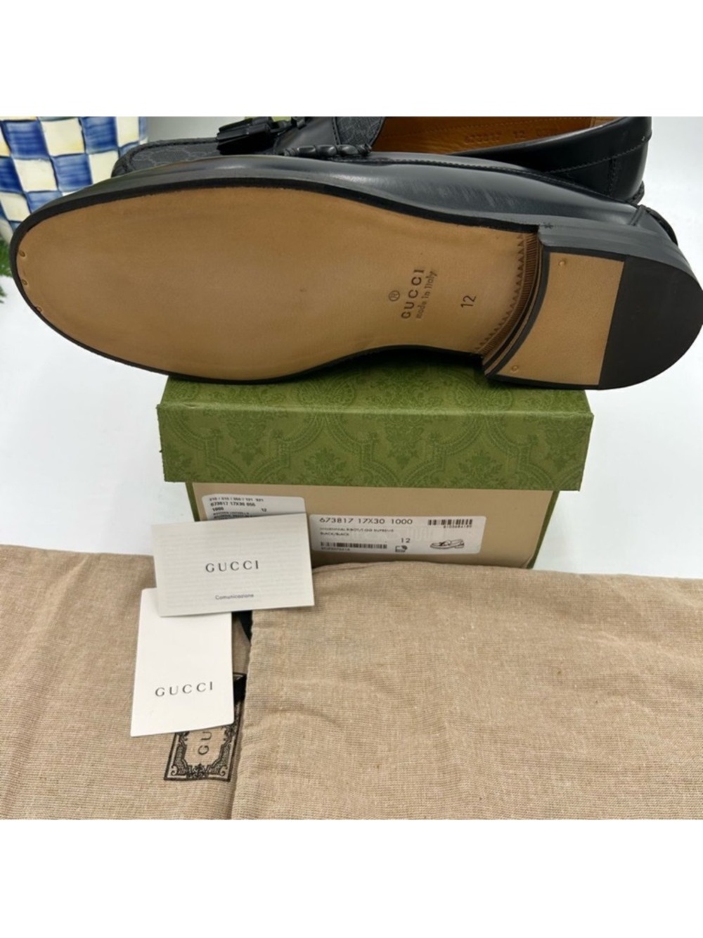 Men’s Gucci GG supreme tassel loafer size 12 made in Italy - Picture 5 of 9